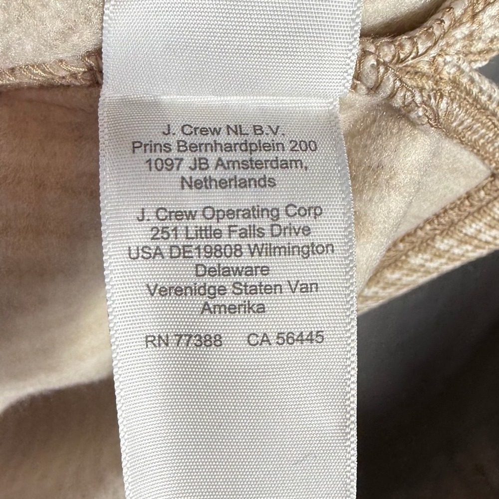NWT J.Crew Womens Houndstooth Cowl Neck Fleece Lined Knit Top Tan White H1549 L - Picture 7 of 8